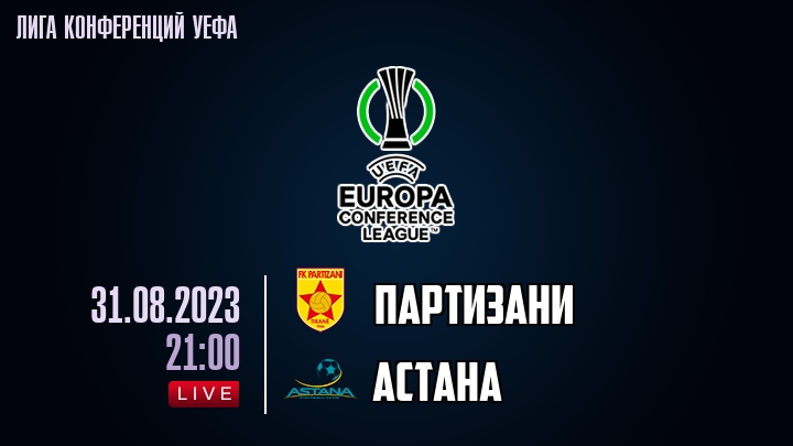 Партизани - Астана обзор 31.08.2023 Лига конференций