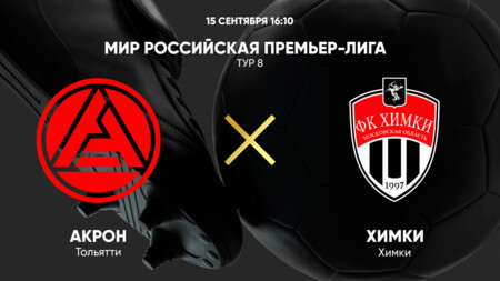 Акрон - Химки РПЛ 15.09.2024 Акрон - Химки
